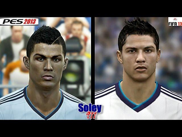 FIFA 13 vs PES 2013 Barcelona & Real Madrid faces comparison !!