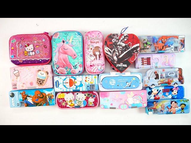 Unboxing stationery collection of unicorn,hello kitty pencil box