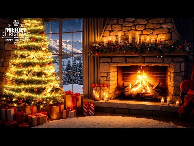 Beautiful Christmas Music With Fireplace  Relaxing Christmas Classic Music  Christmas Ambience