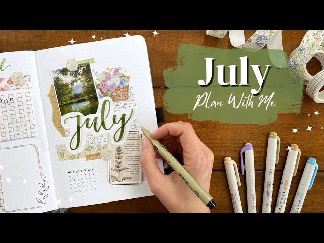 PLAN WITH ME!| July Bullet Journal Set Up | Cottagecore Summer ft. Liene PixCut S1