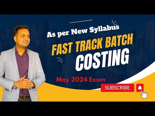 Ca Inter Costing Fast Track Batch for May 2024 Attempt| Lecture 3| Material Cost Part-3