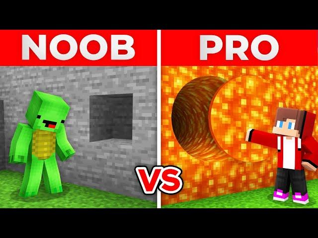 JJ And Mikey NOOB vs PRO ROUND SECRET PASSAGE in STONE vs LAVA in Minecraft Maizen