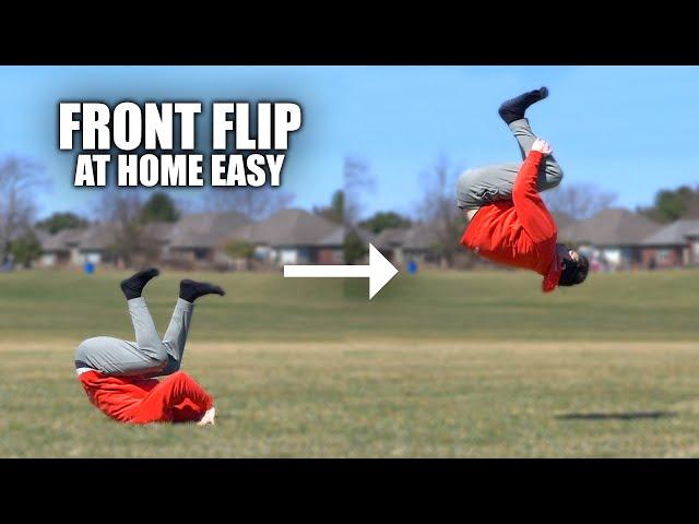 Learn to FrontFlip - At Home Parkour - Turn a ground Roll Up in Air Secret