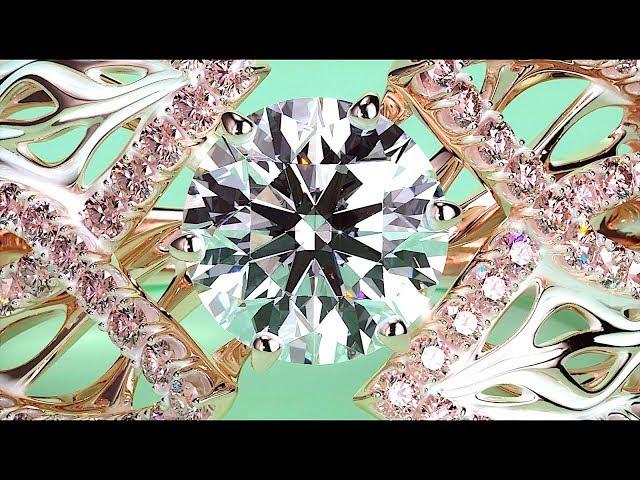 White Enamel and Pink Diamonds Masterpiece  Render Visualization