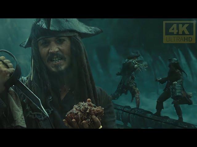 Epic battle Of Captain Jack Sparrow and Captain Davy Jones  BUT IN 4K️