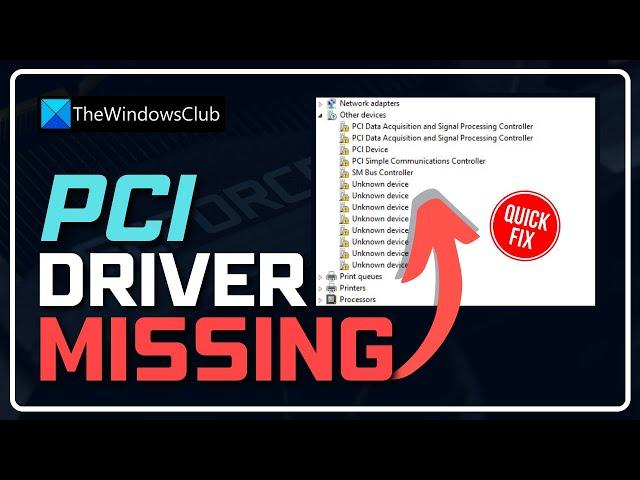 PCI device driver missing; Where do I download it?