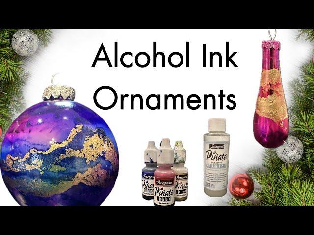 Alcohol Ink Holiday Ornaments: from start to varnish