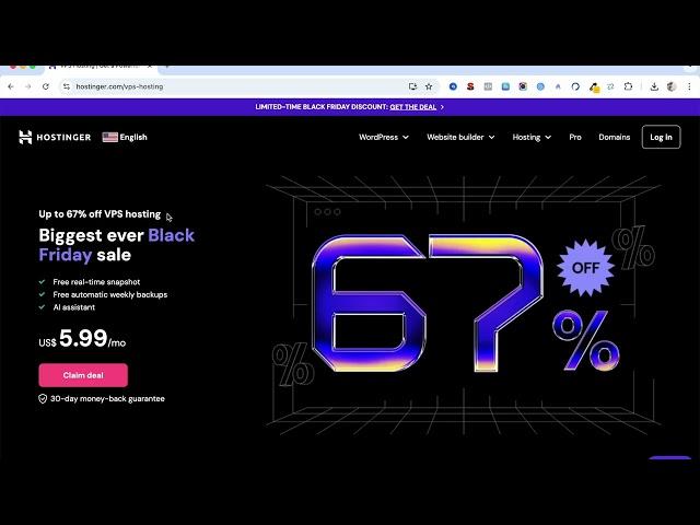 VPS Hosting Hostinger Black Friday Sale 2024 With Coupon Code | Best Deals on VPS Hosting 