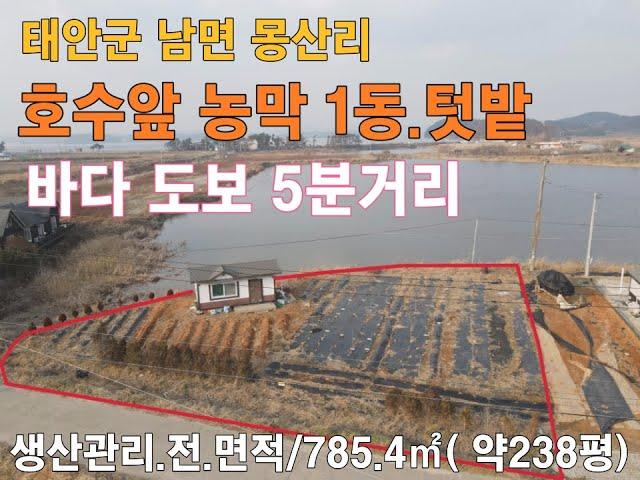 태안군 바다 도보5분 호수앞 농막1동 텃밭 토지 785.4㎡(약238평) 남면 몽산리 농촌 체류형쉼터 전원주택지 강추천 서산부동산 태안부동산 토지매매