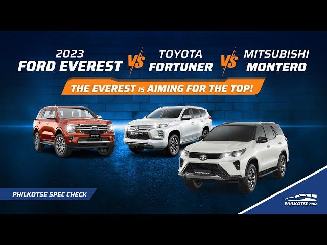 2023 Ford Everest vs Toyota Fortuner and Mitsubishi Montero | Philkotse Spec Check