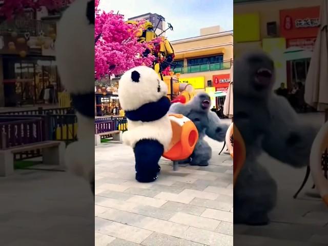 funny Gorilla and cute panda  reaction video  #viral #trending #shortvideo #funny #youtubeshorts 