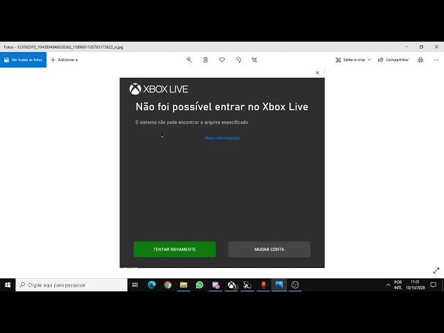 Solução: Não foi possível entrar no Xbox Live (O sistema não pode encontrar o arquivo especificado).