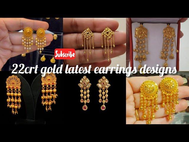 22crt latest gold earrings designs with weight ll earrings designs collection ll earrings