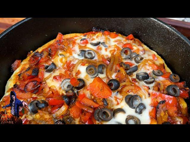 Pizza Over Campfire - Dutch Oven (VEGAN)