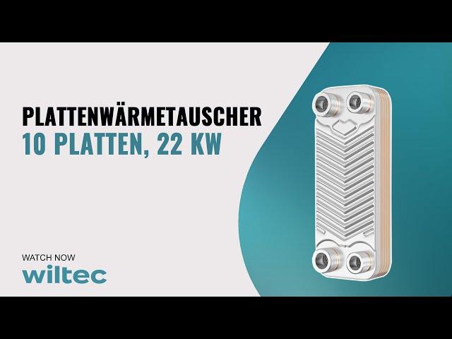 Hrale Wärmetauscher mit 10 Platten, max. 22 kW und 4 m³/h 0,18 l je Durchgang