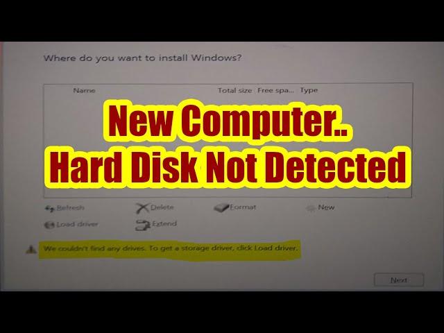 We Couldn’t Find Any Drives To Get A Storage Driver Windows 10 On New Laptop Computer