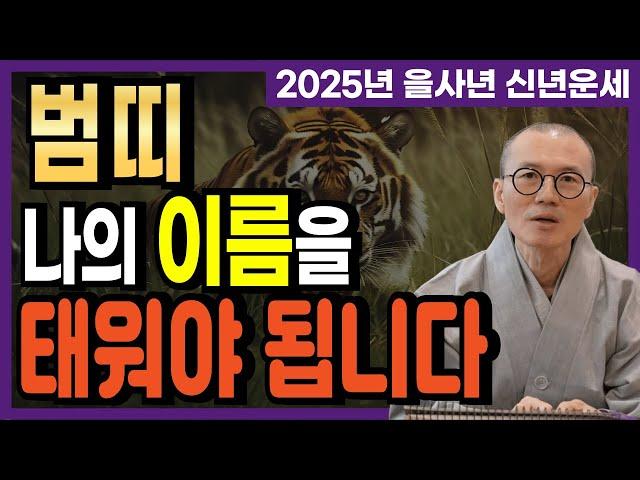 [2025년 을사년 범띠] 2025년에는 무조건 나의 이름을 태워야 됩니다! 반드시 참고하세요  [운곡스님의 점찰이야기]