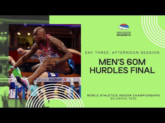 Grant Holloway runs 7.29 (=WiR) & 7.39 for 60m hurdles gold | World Indoor Championships Belgrade 22