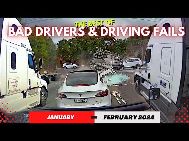 BEST OF JANUARY - FEBRUARY #2024 Bad Drivers Driving Fails Road Rage Instant Karma Traffic Accidents