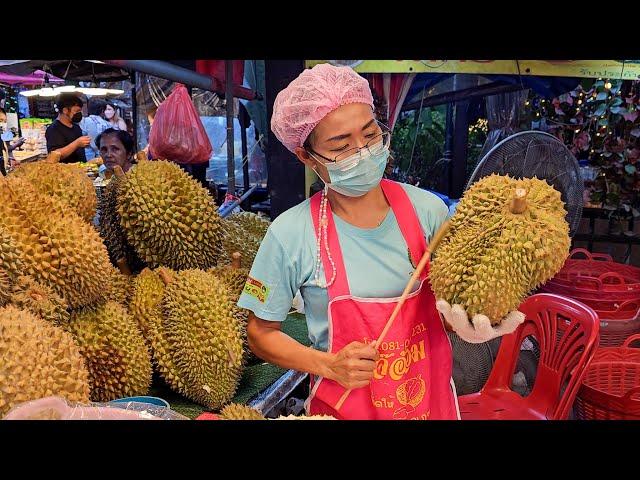 Amazing! Durian Cutting Master, Fruits Cutting Skills - Thai Street Food