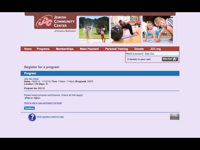 JCC Online Registration Tutorial