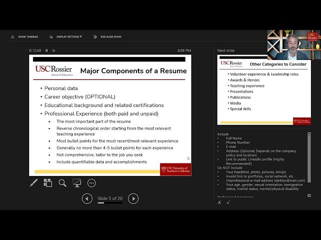 USC Rossier Career Services: EdD Resume Tune Up