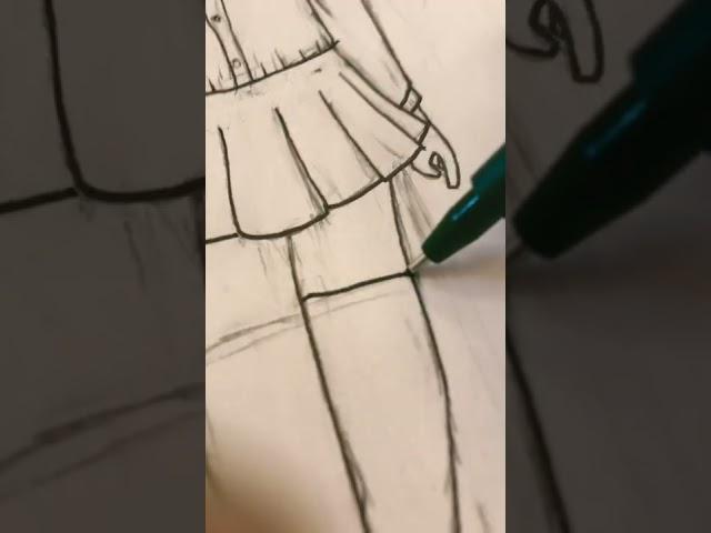 Drawing a anime school girl #drawing #shorts #summer