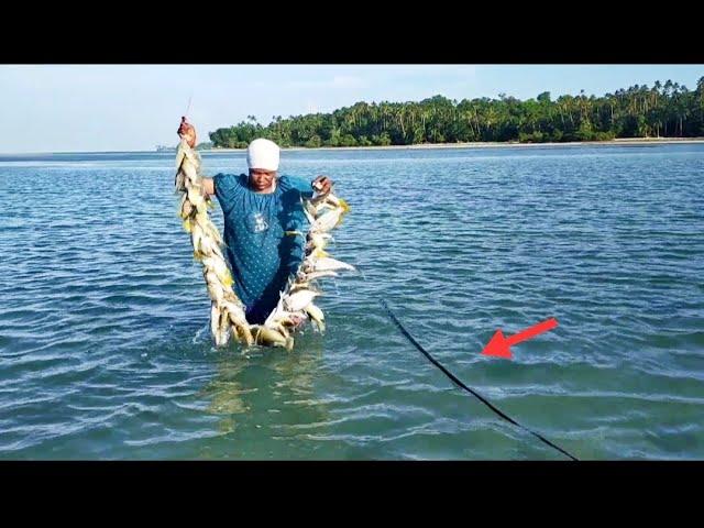 Mace mancing pakai Joran dari pohon sagu joran tradisional