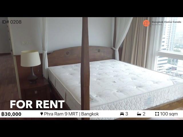 3bed Unique Condo Phra Ram 9 MRT For Rent