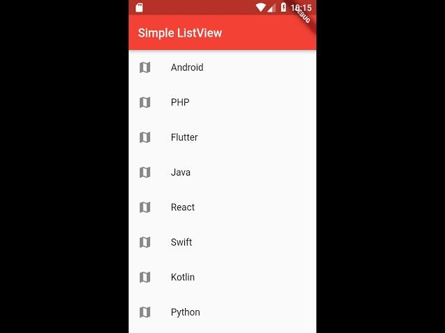 Flutter Tutorial:  Listview Example