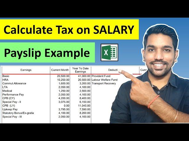 How To Calculate Income Tax on Salary with Payslip Example | Income Tax Excel Calculator