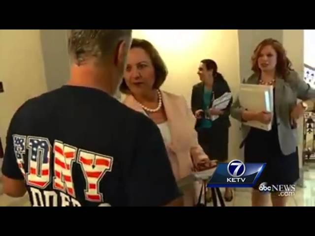 Jon Stewart chases down Senator Deb Fischer