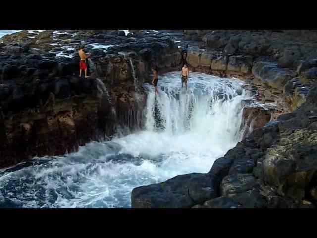 Queen's Bath - Kauai, HI.  Crazy kids "Shoot the Ball"