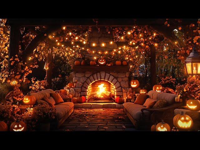 Crackling Fireplace Ambience Sounds | Fireplace Burning | Cozy Halloween Fall Ambience | 8 Hours