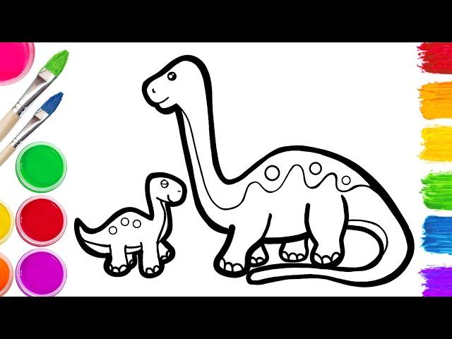 Drawing and Coloring Dinosaur | Easy Drawings