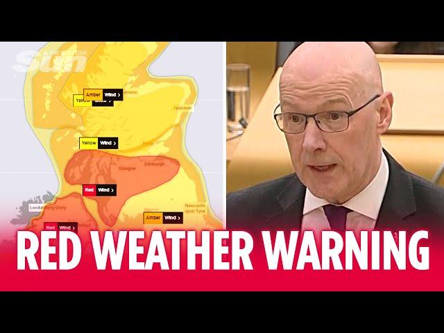 STORM EOWYN: John Swinney urges Scots NOT to travel in areas covered by RED WARNING