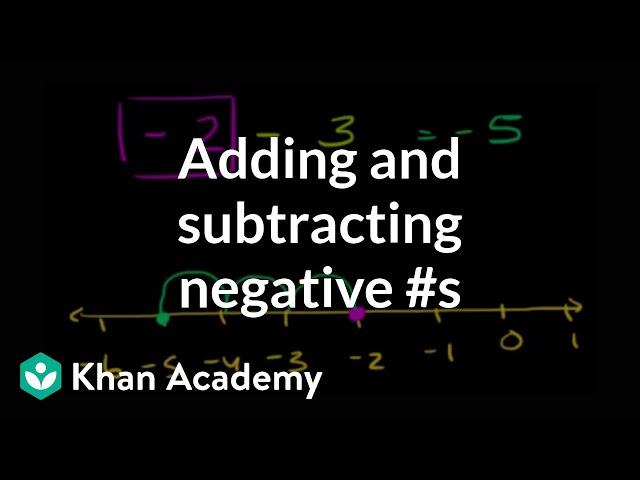 Adding and subtracting negative numbers | Pre-Algebra | Khan Academy