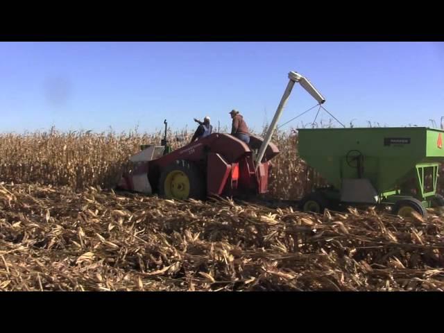 John Deere 3020 & IH 234 picker at Ottumwa, IA, 2015