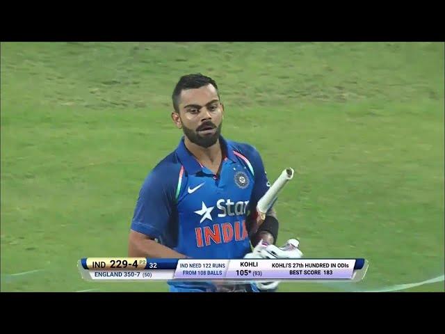 Virat Kohli 122 (105) vs England 1st ODI 2017 Pune (Ball By Ball)