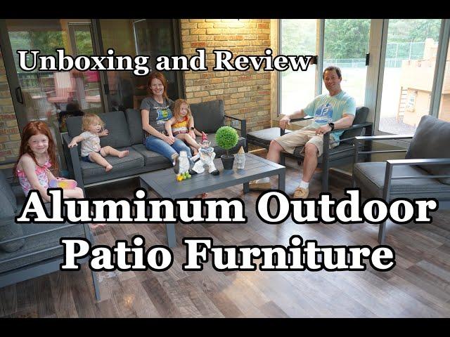  Amazon Outdoor Patio Furniture - Unboxing/Review - Aecojoy Aluminum Weatherproof 9 Seat Set