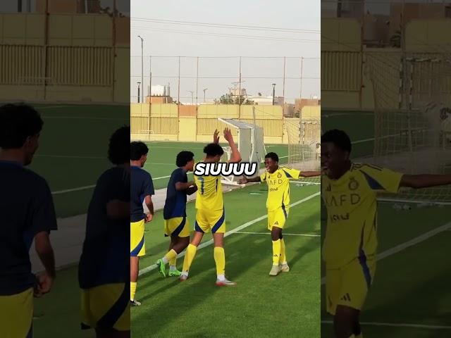 Cristiano Jr made a special goal celebration for his girlfriend. 