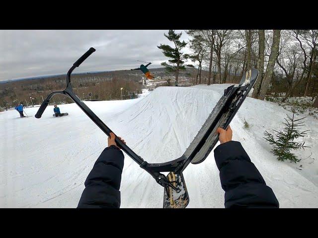 INSANE SNOW SCOOTER TRICKS ON MOUNTAIN!