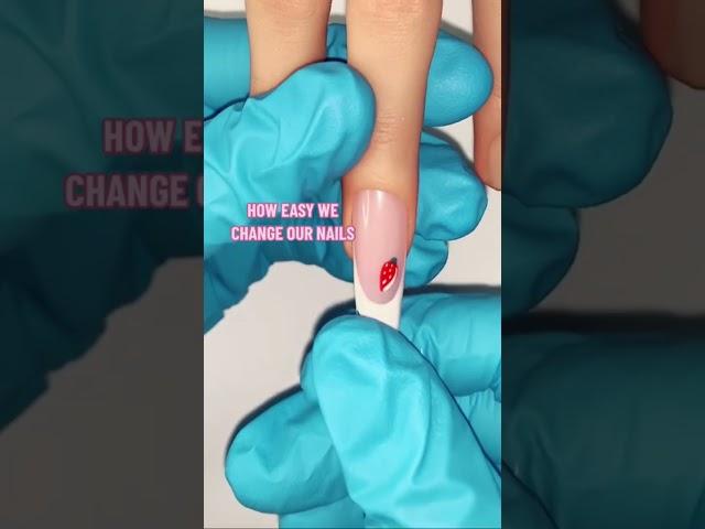 HOW WE CHANGE OUR NAILS QUICK MANICURE #shorts #pinknails  #nails #springnails  #manicure