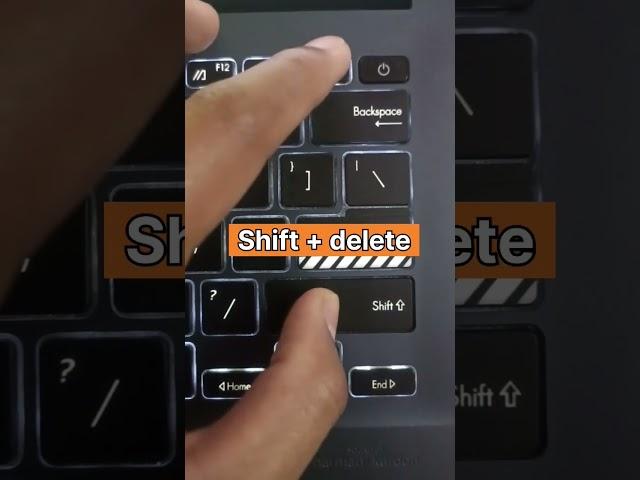 permanent Delete shortcut key laptop/pc #shorts #youtubeshorts