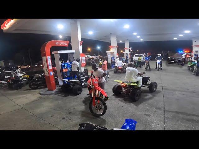 COPS RUSH GAS STATION WHILE MIXING 2 STROKE AT BALTIMORE 2023 RIDEOUT