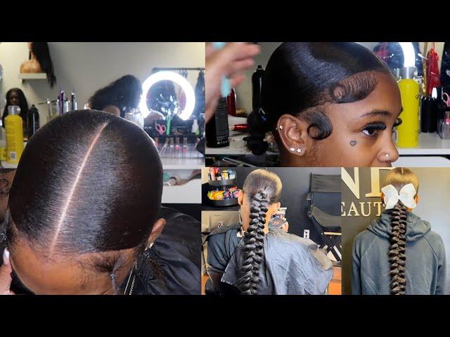 Detailed low ponytail tutorial + butterfly braid | how to make your middle part defined !