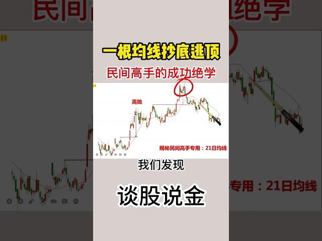 一根均线抄底逃顶，民间高手的成功绝学  #shorts   #均线  #抄底逃顶