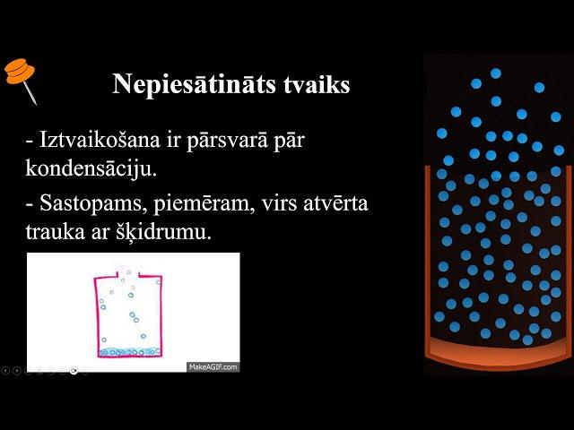 Piesātināts un nepiesātināts tvaiks  - mācību stunda (Siltumfizika, Fizika II)