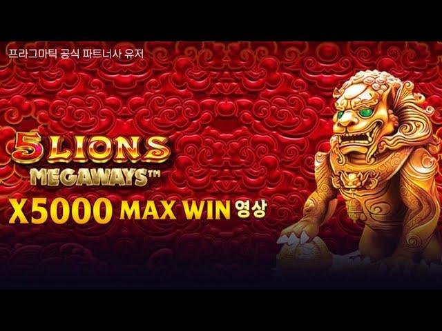 [프라그마틱 슬롯] 프라그마틱 공식 파트너사 유저 5 Lions Megaways [5 라이온스 메가웨이] MAX WIN 영상 !