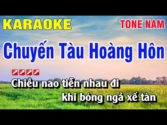 Karaoke Chuyến Tàu Hoàng Hôn Tone Nam Nhạc Sống | Nguyễn Linh